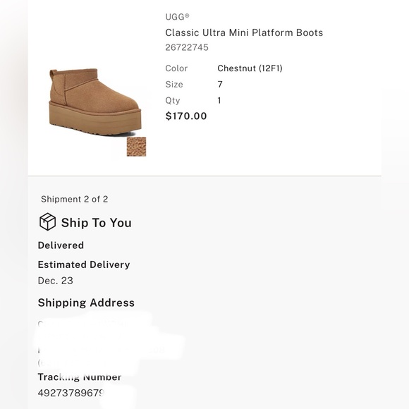 UGG Brown Platform Ankle Boots Classic Ultra Mini Platform Boots NIB size 7 - Picture 4 of 5
